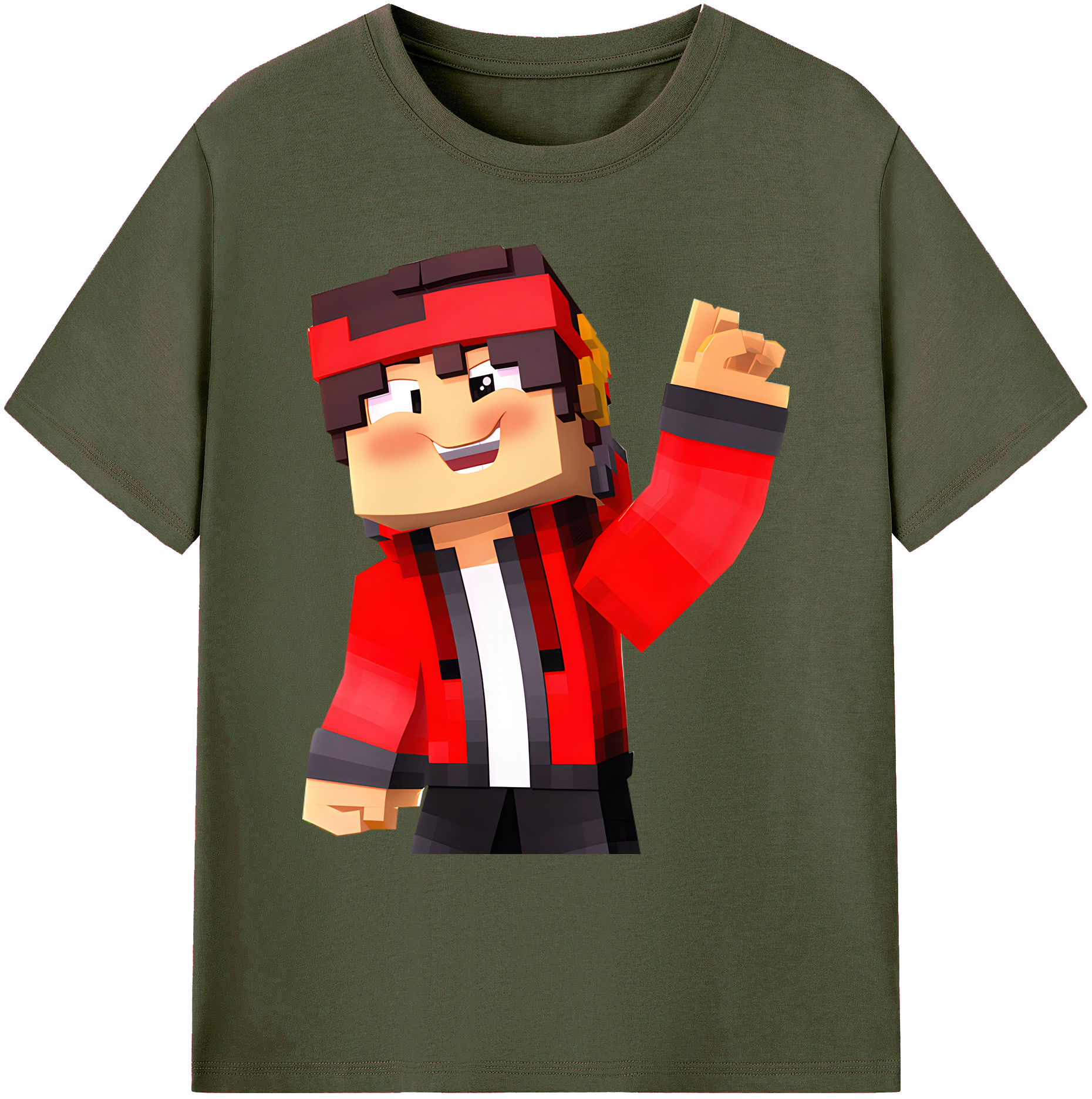 （画像用） マインクラフト ブロックの世界 Minecraft MC Block world 綿100％ メンズ半袖Tシャツ｜肌触りやわらか＆通気性